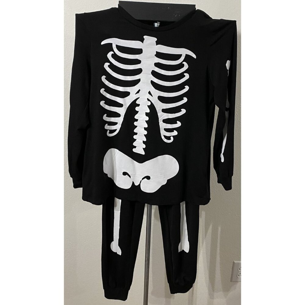 Way To Celebrate Halloween Skeleton Costume Womens Small Black White